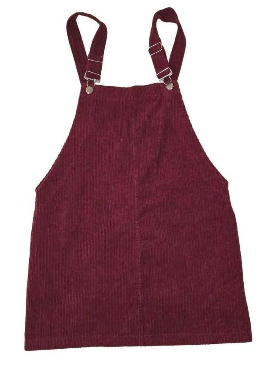 Forever 21 Corduroy Overall Dress Size S Burgundy